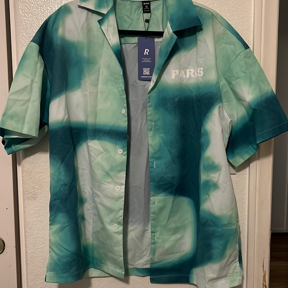 turquoise RoMwE beach shirt